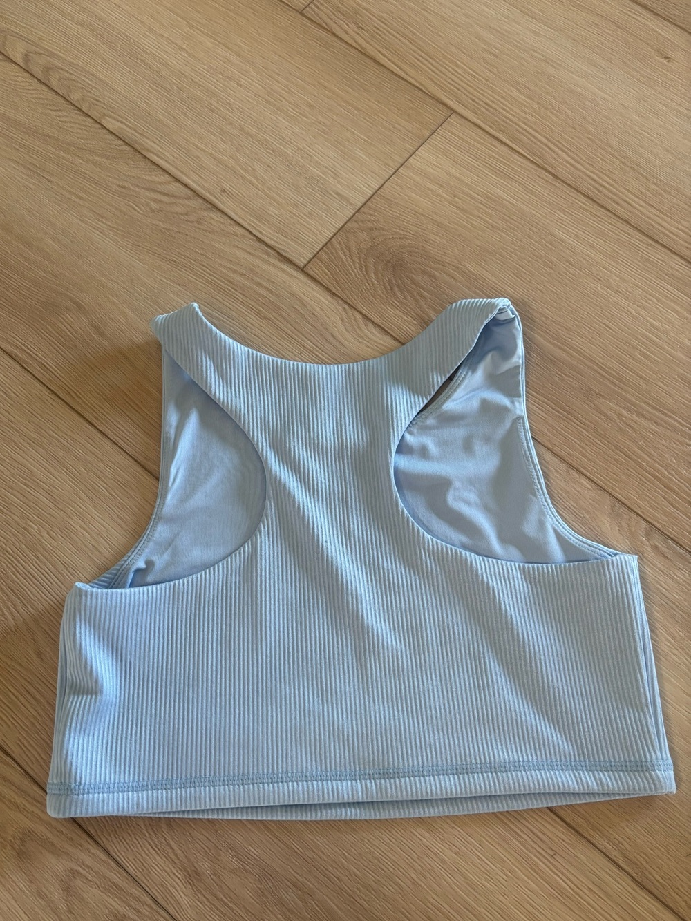 Joe Fresh Sky Blue Ribbed Cropped Tank - Picture 3 of 3